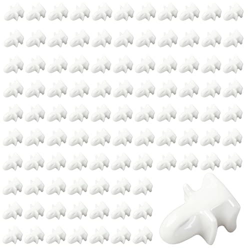 100PCS Curtain Track Gliders, Curtain Rail Gliders, 17×11×11mm, Suitable for Windows, Doors, Shower Doors, Motorhomes, and Caravans. (White)