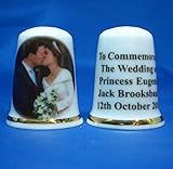 Birchcroft Porcelain China Collectable Thimble - Princess Eugenie Wedding Box