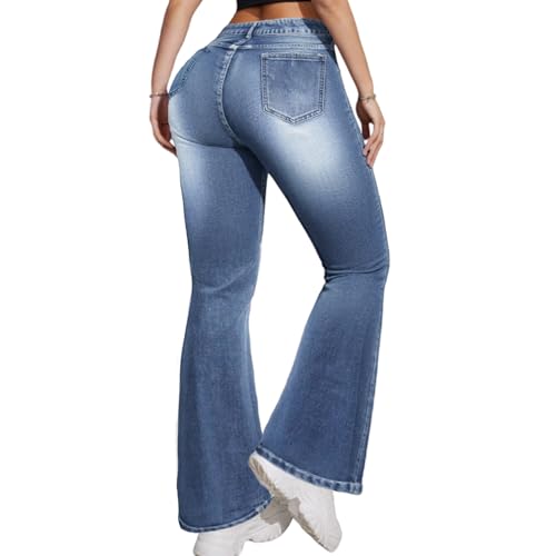 Plus Size Flare Jeans for Women Bootcut Jeans for Women Stretchy Bell Bottom Jean for Womens Embroidered Wide Leg3