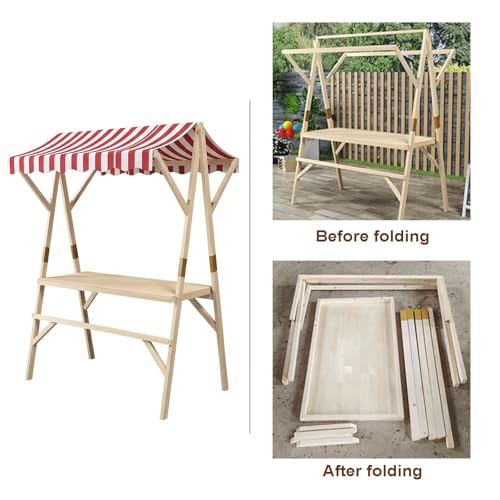 Stand de marché pliable rose 150x60x200cm avec auvent chic - 7