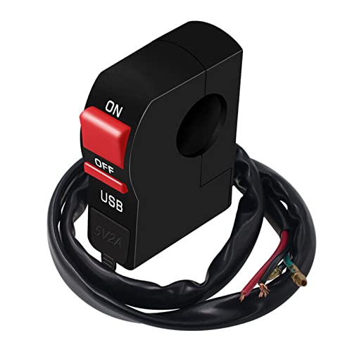 MOOKEENONE 1* Charger, Motorcycle Handlebar USB Socket Splitter Charger Power Adapter for Mobile Phone