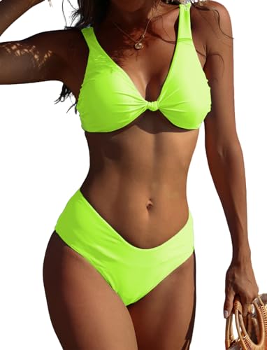 American Trends High Waisted Bikini Sets for Women Push Up Two Piece Bikini Swimsuit High Cut 2 Piece Bathing Suit