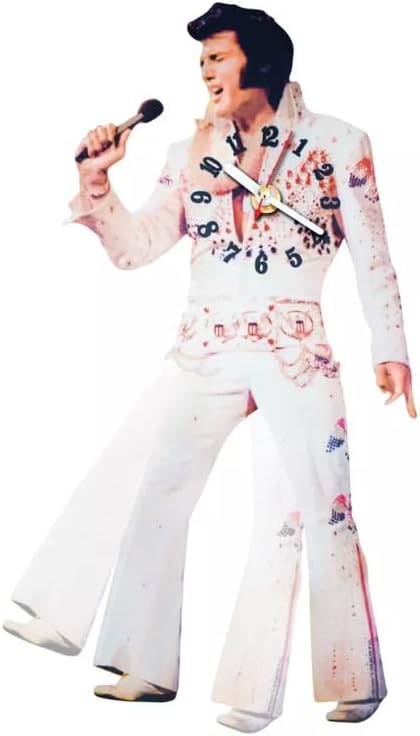 Midsouth Products Elvis Presley Swinging Legs Clock - Iconic White Jumpsuit Design - 15" Tall Licensed Collectible for Elvis Fans - Image 2