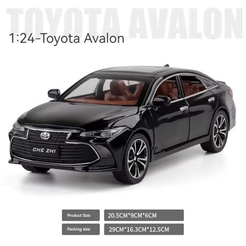 Image of Invite Toy Car 1:24 Toyota Avalon Metal Alloy Diecast Car Model Miniature Model with Sound Light Model Boys Toys for Children's【 Black-Color 】