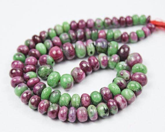 Rubis zoïsite AAA perles rondelles lisses en pierre naturelle rare pour haute joaillerie 14"