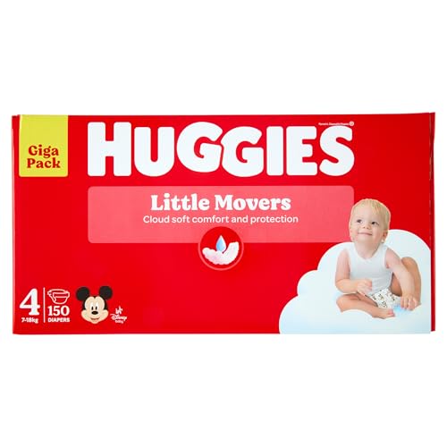 Huggies Ultra Comfort, Lot de 150 couches Taille 4 (7-18 Kg), Design Disney