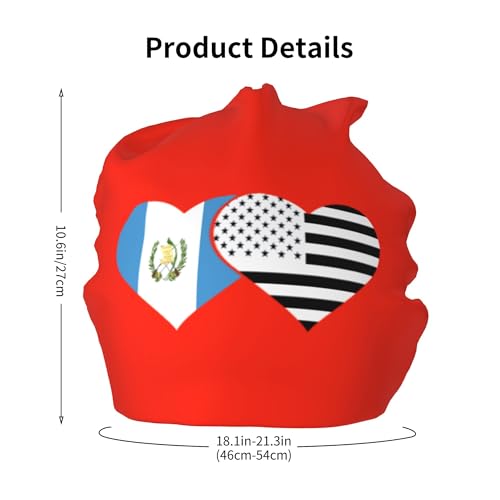 Guatemala Flag and American Flag Children Hip Hop Knitted Hat Kids Elastic Leisure Knit Cap Warm Sleep Beanies Black2