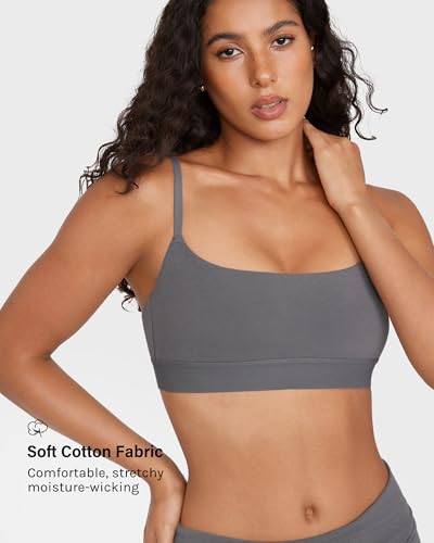 Image of INLYRIC Women's Cotton Bralette - Wireless Unlined Sleep Comfortable Seamless Cami Bra