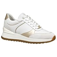 Geox D Desya A, Zapatillas Mujer, White Lt Gold, 37 EU