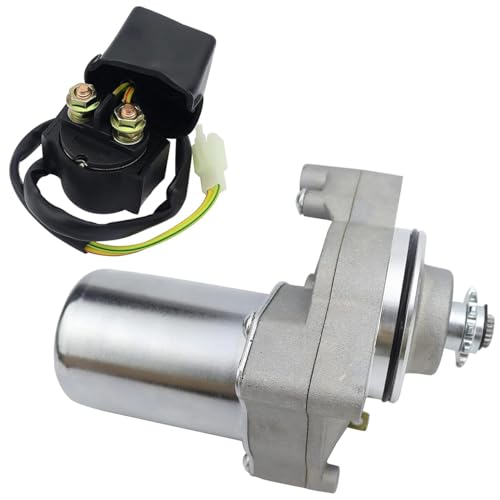 Image of 3 Bolt Starter Motor & Solenoid Relay for Taotao 125cc 110cc 100cc 90cc 70cc 50cc ATVs Dirt Bikes Go Karts Pit Bike Dune Buggy Sandrail Quad 4 Wheelers SSR Roketa Coolster Jonway SunL