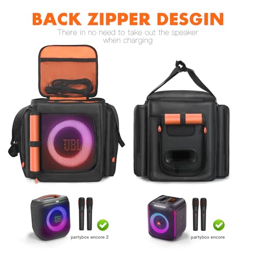 Luidspreker reistas compatibel met JBL Partybox Encore Essential/Essential 2, draagtas met zijvakken voor draagbare luidspreker en accessoires - Afbeelding 4