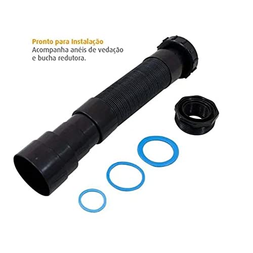 Sifão Sanfonado/extensivo Universal Abs Preto Black Flexivel
