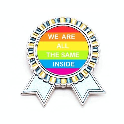 Broche arc-en-ciel transgenre LGBT en métal de taille M pour médaille