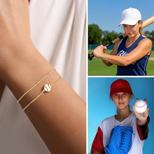Turandoss 14K Gold Plated Sports Bracelets for Women Girls Sports Jewelry - image 3