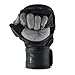 MMA Gloves Sparring Grappling, Hybrid Open Palm Heavy Bag Gloves Men Women, Maya Hide Leather Wrist Support, Cage Fighting Combat Sports Boxing Training, Punching Bag Gloves (All Black, S/M)