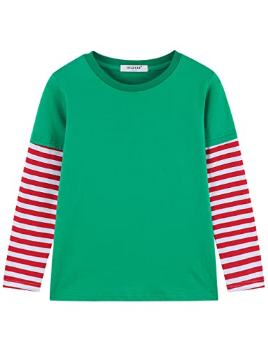 Image of DILBYKE Boys Girl Long Sleeve Striped Crew Neckline T-Shirts Kid Tee