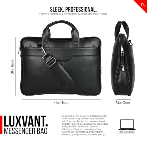 Image of FATMUG Men's Laptop Messenger Shoulder Bag - Office & Business Trips - Expandable Bottom