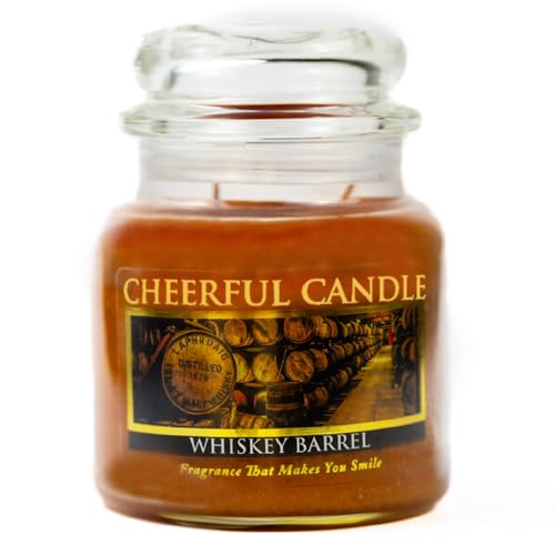 A Cheerful Giver - Bougie Tonneau à whisky - 16 oz - 2 mèches - 80 heures de combustion - Parfum whisky - Cadeau femme