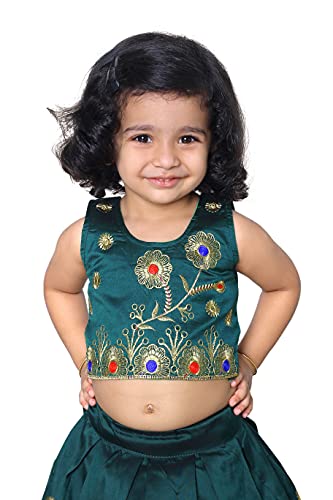 Image of Girl's Tafetta Silk Readymade Lehenga Choli