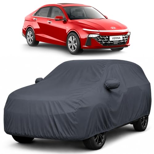 Image of Autofact Premium Car Cover for Verna 2023-2026 | All Weather Waterproof Full Body Car Cover | Light-Weight Triple-Stitched Outdoor Shield with UV Protection, Dustproof & Heat-Resistant