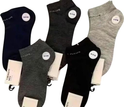 Cotton ankle socks pack of 4 ankle length cotton solid pattern regular fit soft breathable stretch comfortable lightweight daily use socks set Multi-image-28