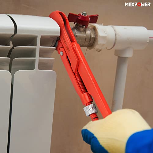 Maxpower Swedish Pipe Wrench 12 Inch X 90 Degree Angled Jaw #TOP4
