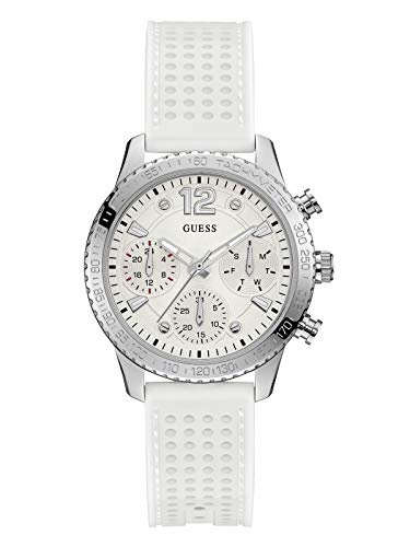 GUESS Women's Stainless Steel Multifunction Silicone Casual Watch