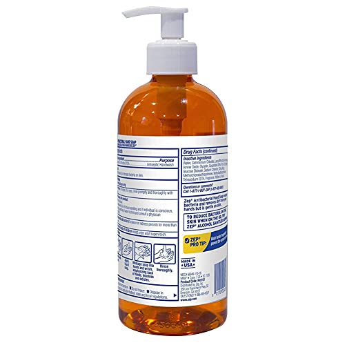 Image of Zep Industrial Antibacterial Hand Soap - 16.9 oz (Case of 12) R46101- Mild Formula, Removes Dirt and Soils From Hands