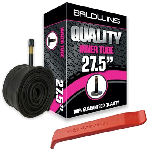 Baldwins Bike Inner Tube 27.5 x 1.75 to 2.125 Schrader Valve & BALDY'S TYRE LEVER