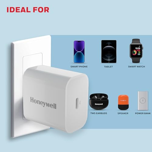 Image of Honeywell Zest PD 20W Type-C Charger Adapter with PPS, Ultra-Fast Charging, PD 3.0, BIS Certified for iPhone 17 /17 Air / 17 Pro / 17 Pro Max, Samsung Galaxy, Pixel, iPad, AirPods & More