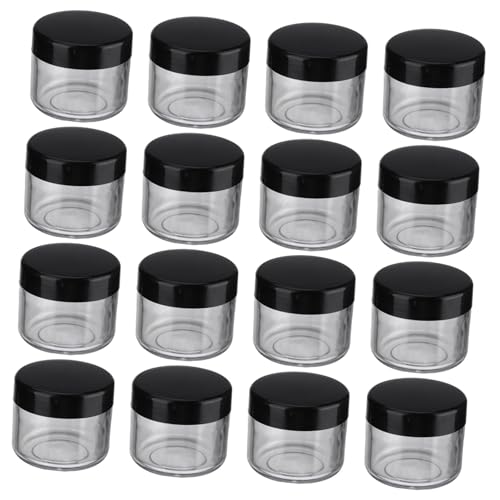 GALPADA 20 piezas Frascos de Crema Cosmética con Tapa PP Negra Envases Compactos para Almacenamiento de Cremas Lociones y Bálsamos para Muestras y Uso Portátil