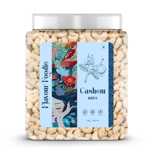 Image of Flavour Foodie Premium Cashew Nuts 1KG | Kaju Nut Dry Fuits | Natural & Crunchy Premium Whole Cashews | Gluten-Free Healthy Snack | Nutritious & Delicious Gift