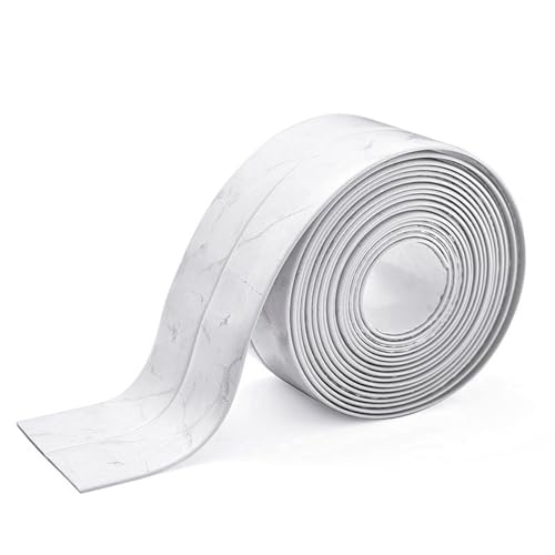 Image of White Waterproof Caulk Tape PVC Self Adhesive Caulk Strip Joint Adhesive Shower Bathtub Joint Strip Bathroom Sealing Tape Kitchen Sealing Tape and Shower Tile Sealant