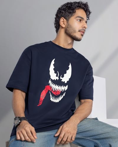 Image of Bewakoof Men's Cotton Graphic Print Oversized Fit T-Shirt