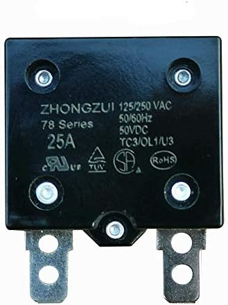 25A 125/250VAC 50/60Hz 50VDC Automatic Reset Relay Fuse, Therma Switch Circuit Breaker Current Overload Protector Children image 4