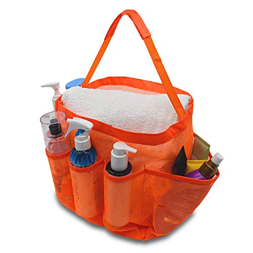 Shower Caddy Portable - Mesh Shower Caddy, Shower Caddy Dorm, College Essentials Hanging Bathroom Organizer Basket For Accessories, Men & Women, Students, Toiletries, Gym, Travel Must Haves - Orange #TOP4