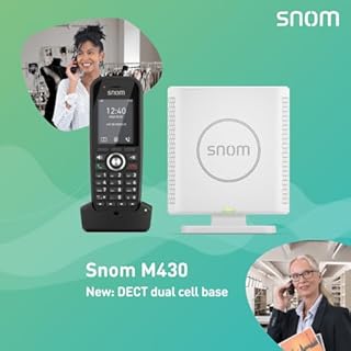 Snom M30 Telefono Cordless DECT IP per cordless casa e Ufficio, Ampio Display a Colori, Audio Cristallino, Funzioni Avanzate, Batteria Potente, Compatibile con Centralino VoIP