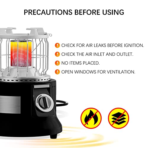 Akusako Propane Camping Heater Indoor Propane Heater Gas Heater Camping Tent Heater For Ice Fishing Backpacking Hiking Hunting Survival Emergency (Black) #TOP4