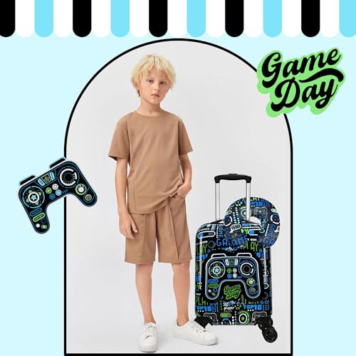 Image of Kid's Luggage Set 2 Piece Suitcase Set 16'' Hardside Luggage with Spinner Wheels Girls Boys Carry on Luggage Travel Rolling Luggage Airline Approved