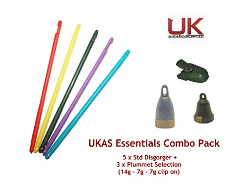 UKAS Essentials 5 x Disgorger and 3 x Plummet Combo Pack (14g & 7g Cork + 7g Clip On)
