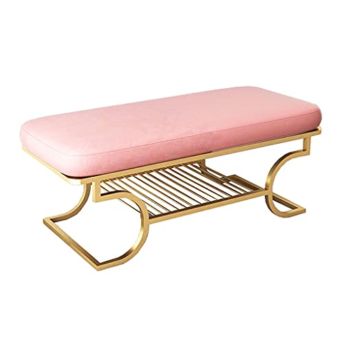Tabouret de rangement chic banc en fer forgé style art nordique