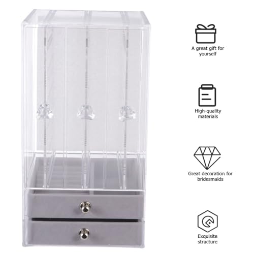 Boîte à bijoux acrylique Toyvian à 3 niveaux et 2 tiroirs compacte