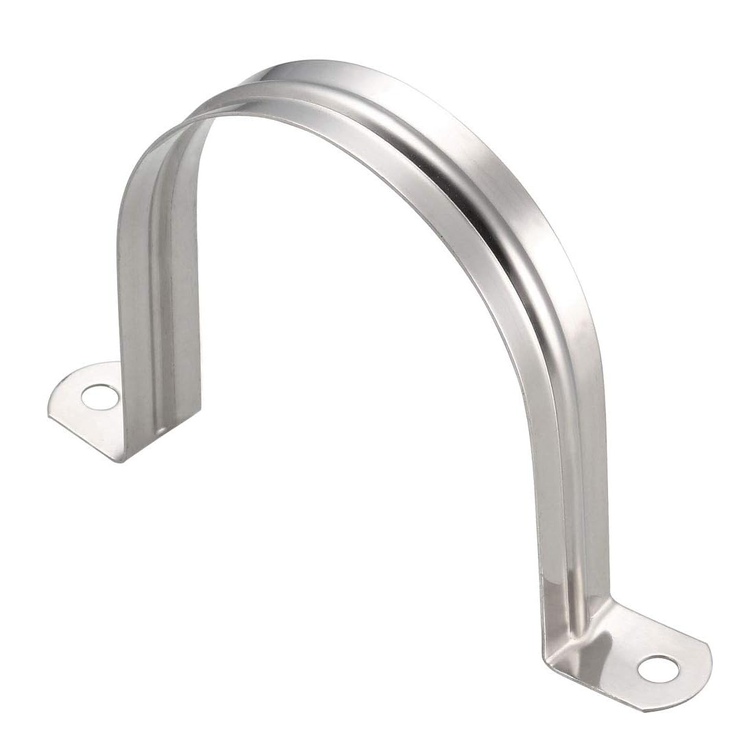 Unifizz 90mm(3.5") Rigid Pipe Strap 2 Holes U Bracket Cable Clamp, 304 Stainless Steel Tension Tube Clip Conduit Clamp Hanger 10pcs