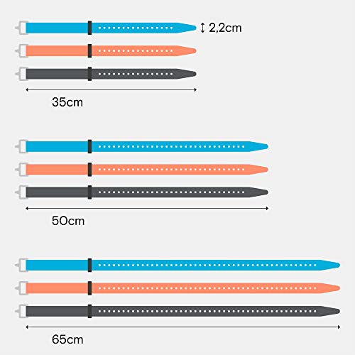 Appia Straps - Spanngurte 35cm Orange (4er Pack) inkl. Strap-Keeper für Fahrrad, Ski, Bikepacking, Camping, Heimwerken aus TPU mit rostfreier Aluminium-Schnalle