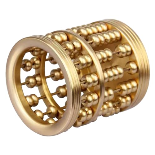 TEMPNAP 真鍮製そろばん型ペンホルダー デスク用筆収納カップ 書斎やオフィスの卓上整理用品 中華風ヴィンテージデザイン文房具オーガナイ