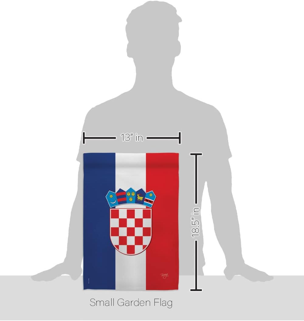 Breeze Decor Croatia Garden Flag Regional Nation International World Country Particular Area House Banner Small Yard Double-Sided, 13"x18.5", Decorations Gifts Made in USA