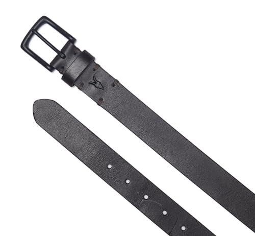 Men's 1.25 Inch Flat Strap Leather, Casual Belt with Matte Metal Buckle4