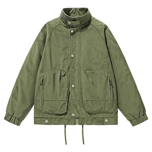 Veste homme coupe-vent en coton canvas contre le froid frais