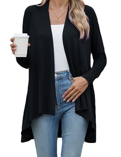 Pogtmm B07H6ZYRLT Women'S Loose Casual Long Sleeve Lightweight Cardigan Sweaters Open Front Breathable Cardigans thumb #2