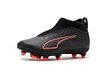 Puma Boy's Ultra Match Laceless Firm Artificial Ground Soccer Cleats (Little Kid/Big Kid) Black/Red 2.5 Medium Little Kid